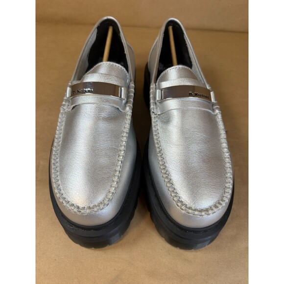 Dr. Martens Penton II Quad Metallic Silver Leather Platform Loafers Sz. M 11/W12 main image 5